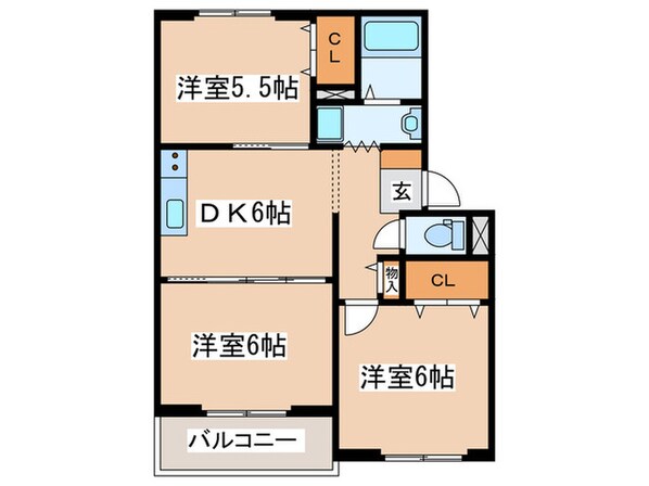 ベルコート２の物件間取画像